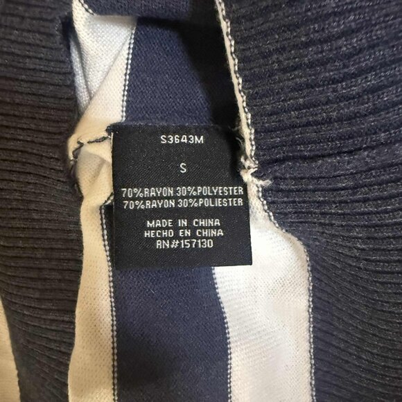 NWT Eight 18 Ainslie Coastal Grandma Striped Crewneck Sweater Small Navy White - Picture 5 of 9